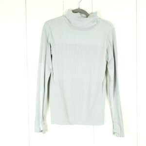 Athleta Flurry Base Layer Turtle Neck Athletic Top Womens Size Medium Ribbed EUC